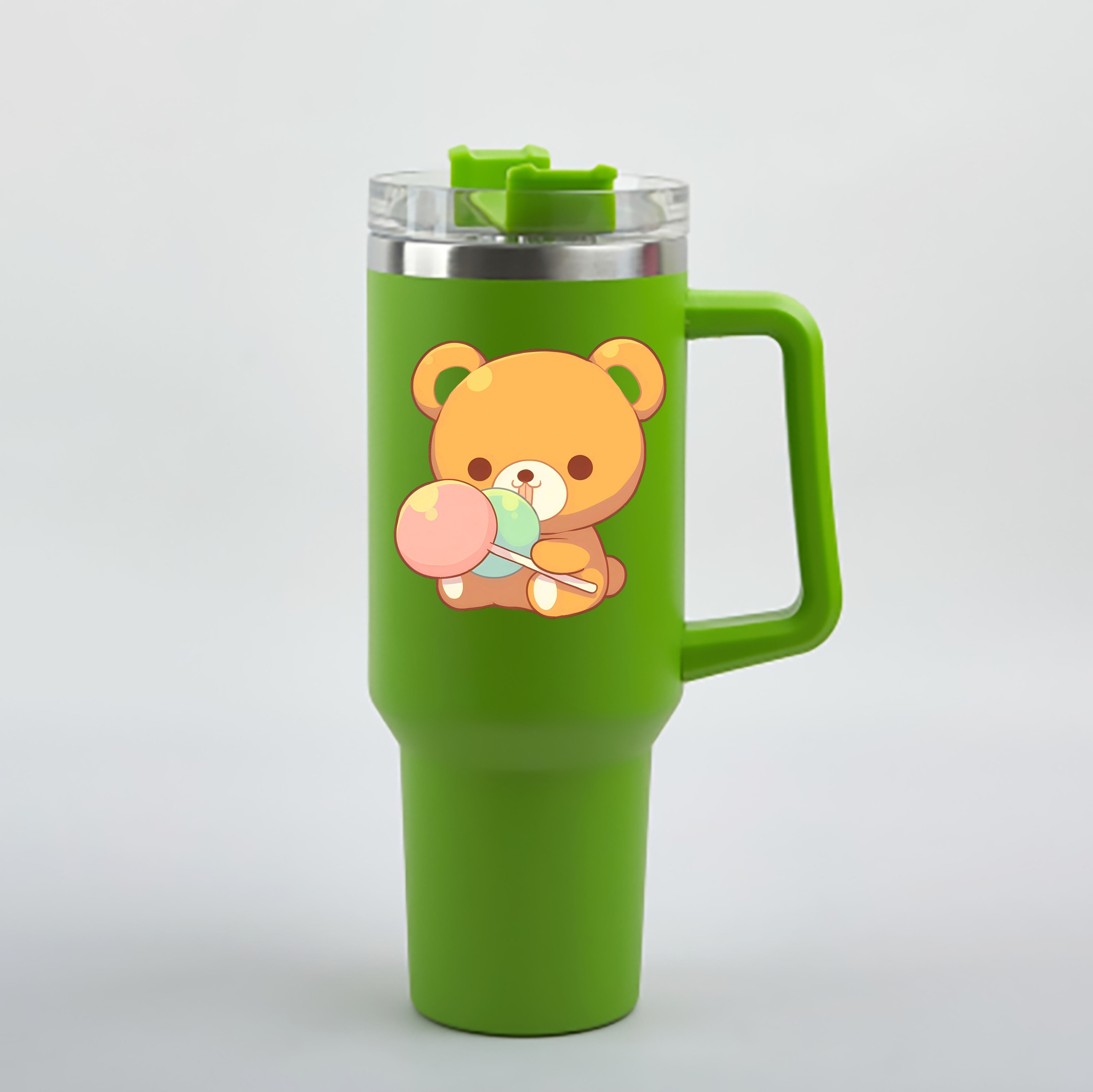 （画像用） リラックマ リラックマ キイロイトリ Rilakkuma Korilakkuma Kiiroitori 1200mL車用タンブラー - クリスタルステッカー（プラスチックストロー付き）